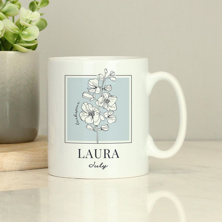 Personalised Birth Flower Mug, The Personal Shop, personalised gifts