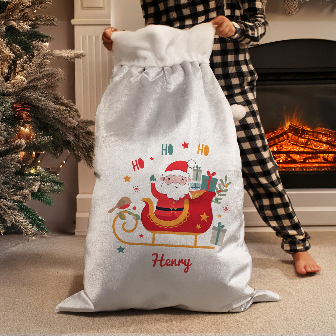 Personalised Santa Sleigh Christmas Sack – alternative view
