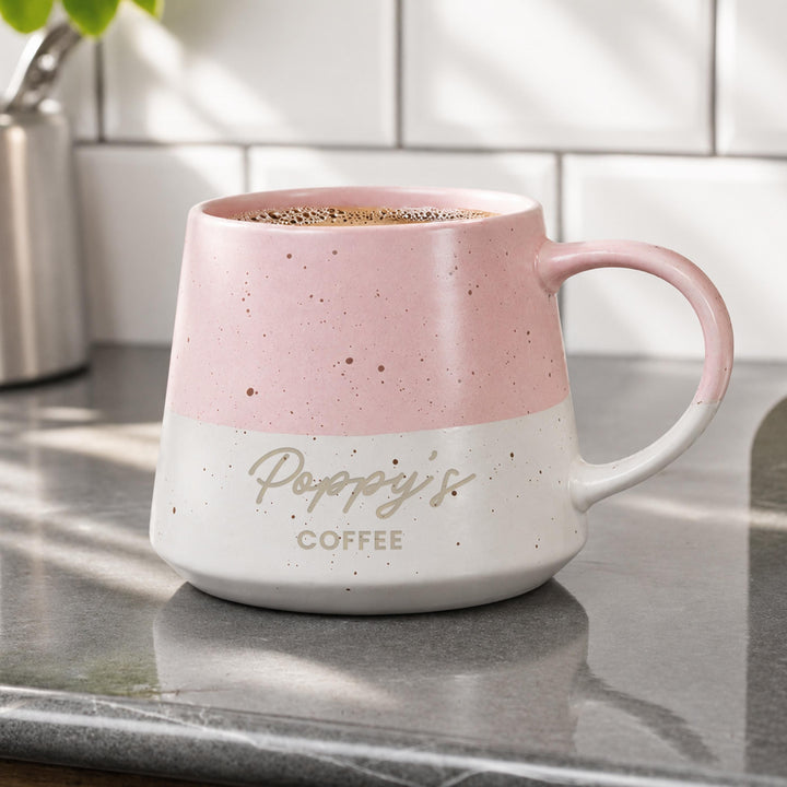 Personalised Message Pink Speckled Ceramic Mug, The Personal Shop, personalised gifts