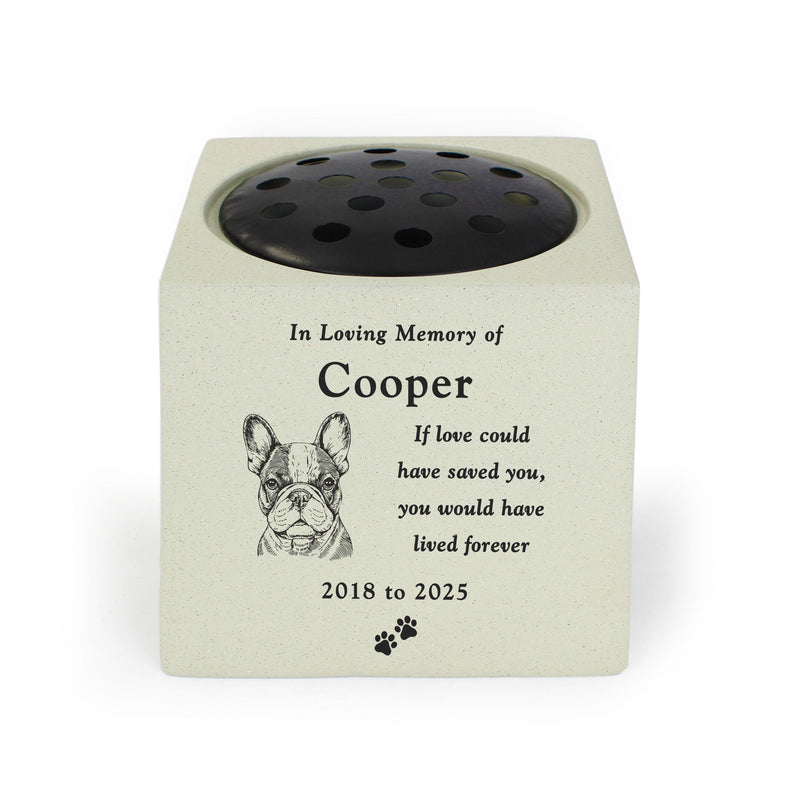 Personalised Dog Breed Memorial Garden Vase