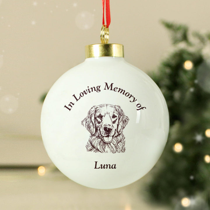 Personalised Memorial Dog Breed Bauble – alternative view