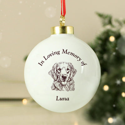 Personalised Memorial Dog Breed Bauble