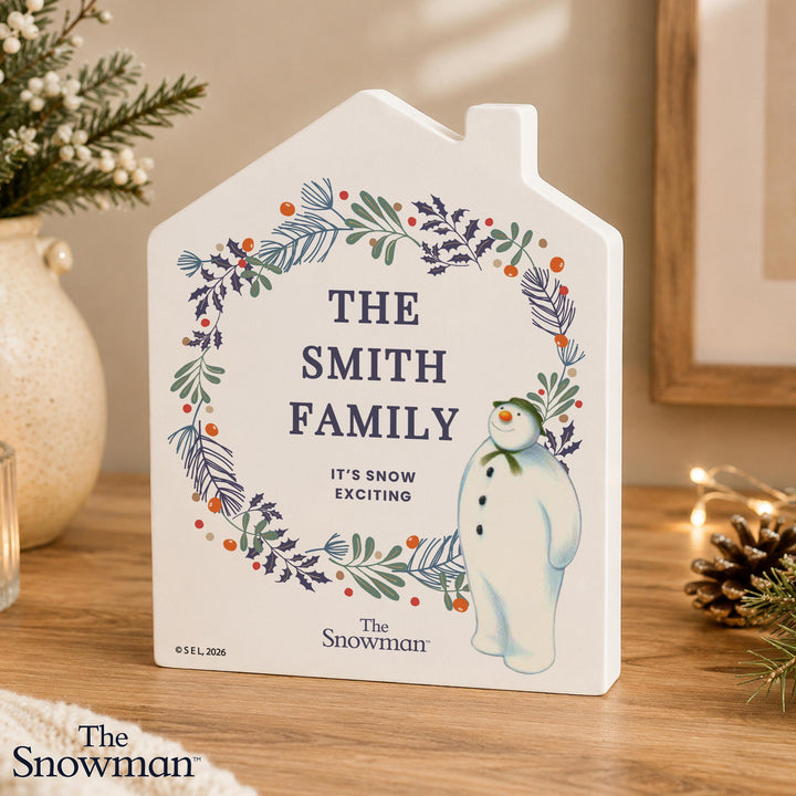 Personalised Snowman Countdown to Christmas Wooden House