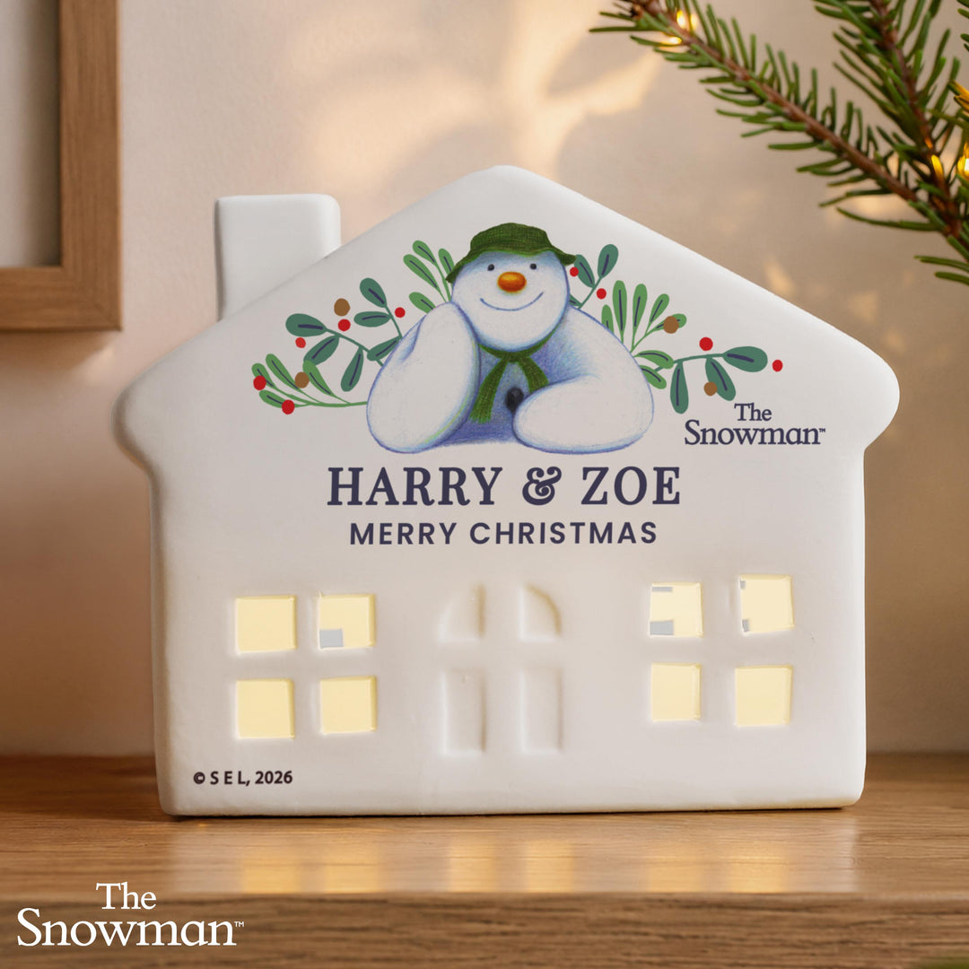 Personalised The Snowman Botanical LED House Ornament