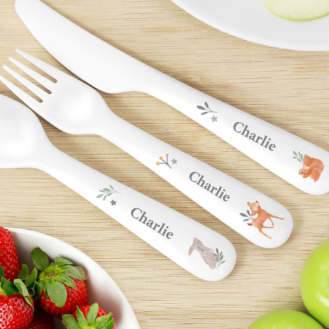 Personalised Woodland Animals Cutlery – alternative view