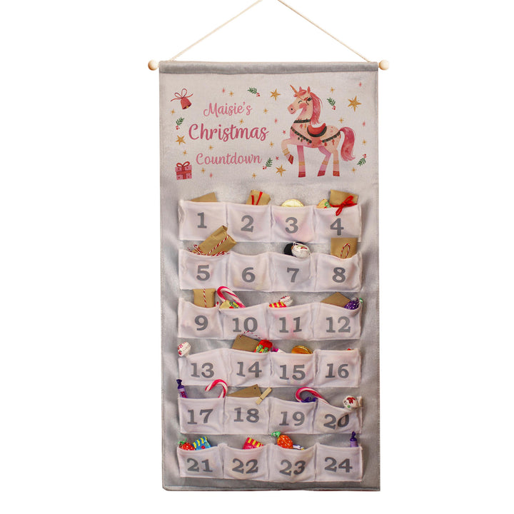 Personalised Unicorn Christmas Advent Calendar – alternative view
