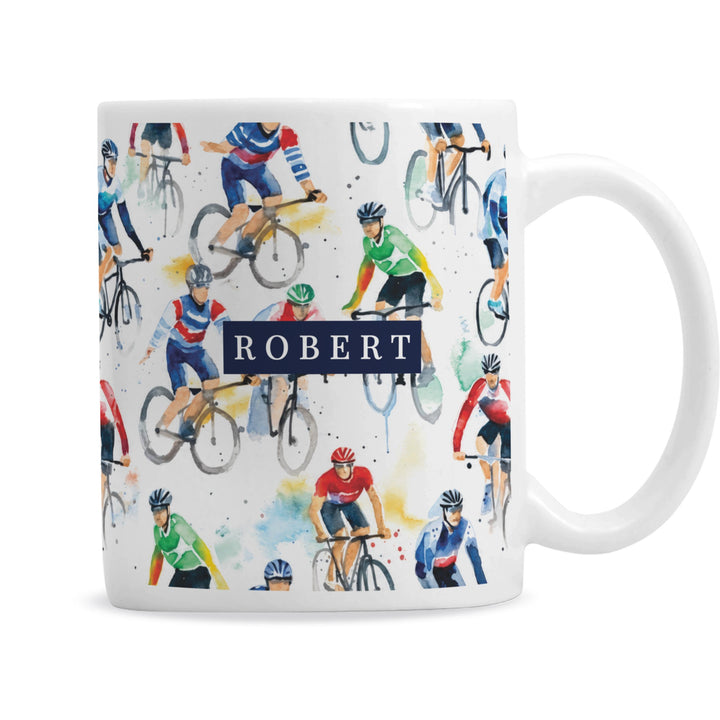 Personalised Cyclist Icons Mug, The Personal Shop, personalised gifts