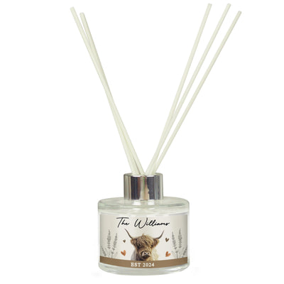 Personalised Highland Cow Reed Diffuser