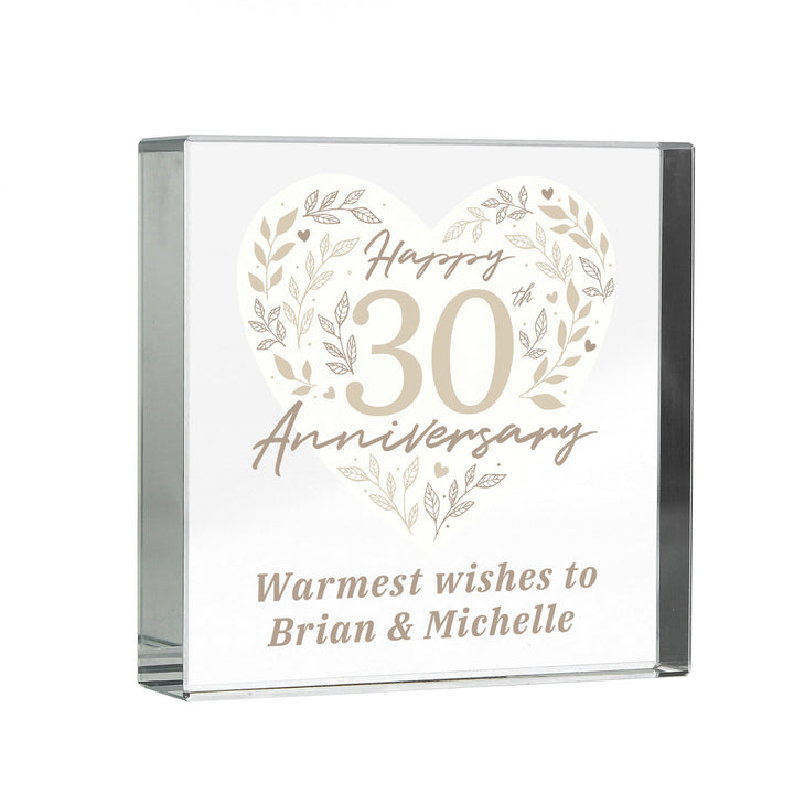 Personalised 30th Pearl Wedding Anniversary Crystal Token – alternative view