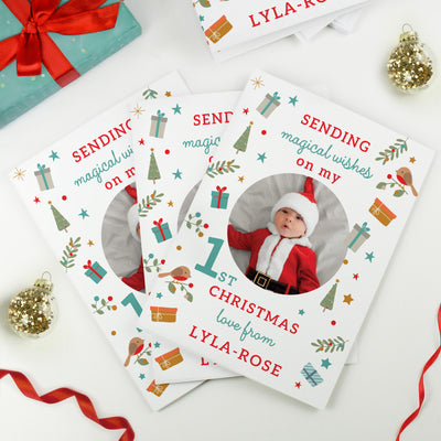 Personalised My 1st Christmas Photo Upload Pack of 10 Cards