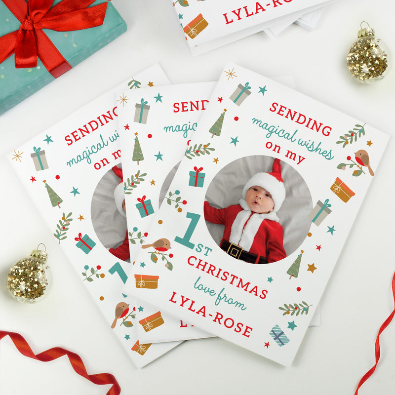 Personalised My 1st Christmas Photo Upload Pack of 10 Cards