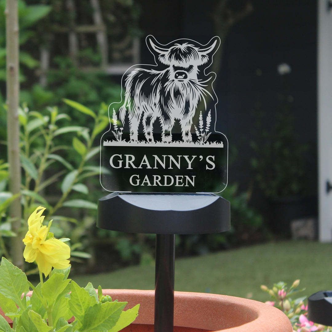 Personalised Highland Garden Solar Light – alternative view