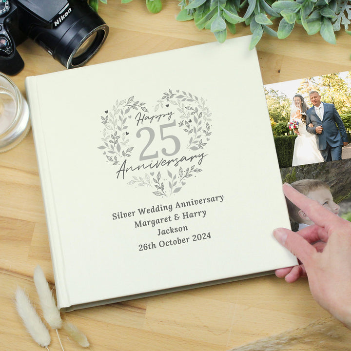 Personalised 25th Silver Wedding Anniversary Photo Album – alternative view