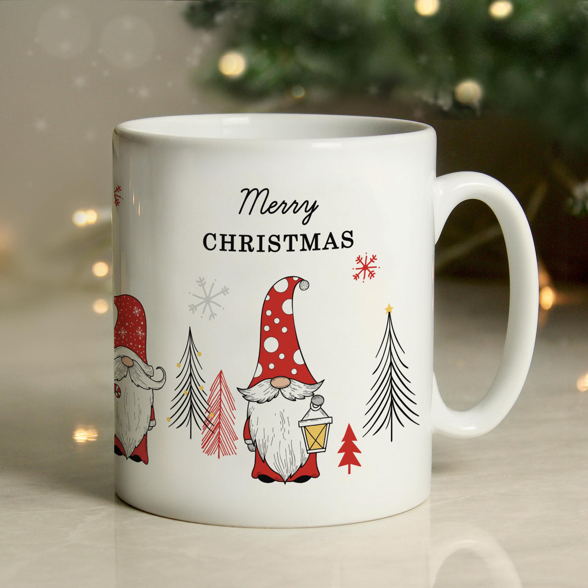 Personalised Christmas Gonk Pattern Mug – alternative view