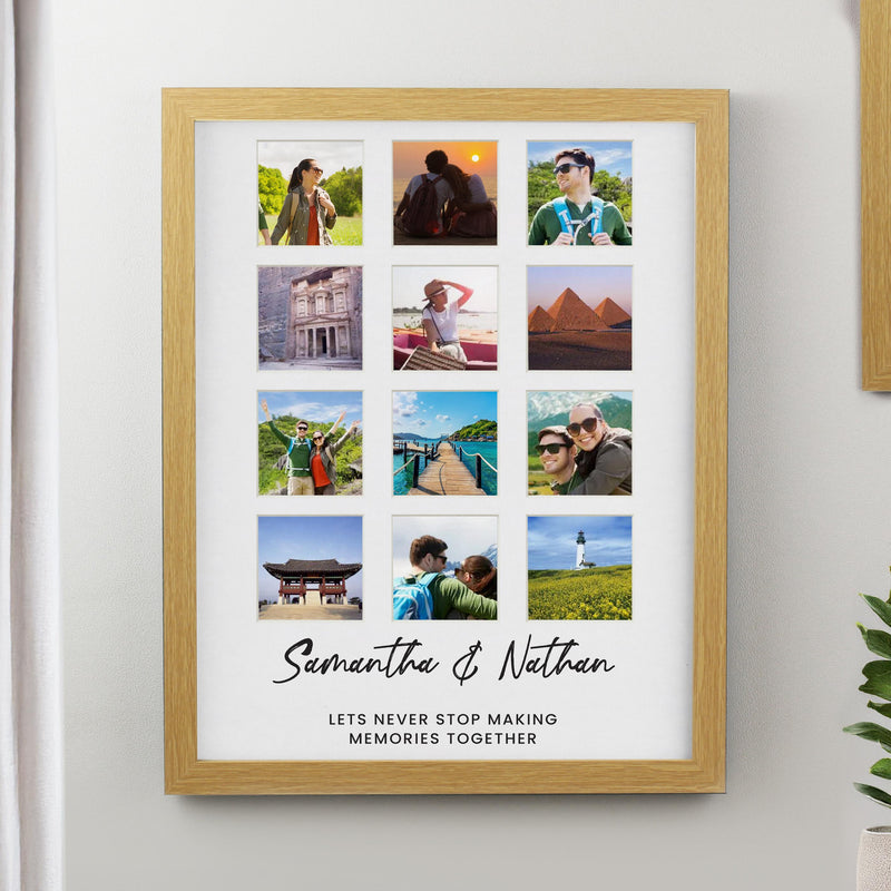 Personalised Oak Multi Photo Frame