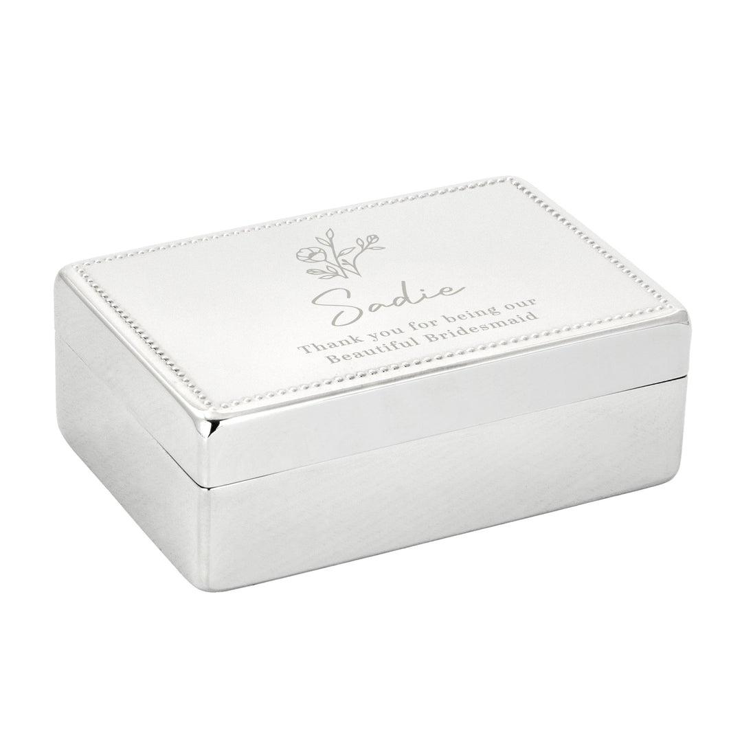 Personalised Floral Small Jewellery Box – alternative view