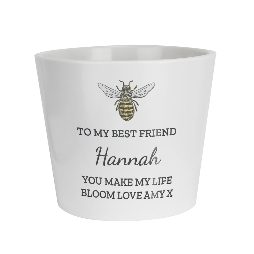 Personalised Bee Large Plant Pot, The Personal Shop, personalised gifts