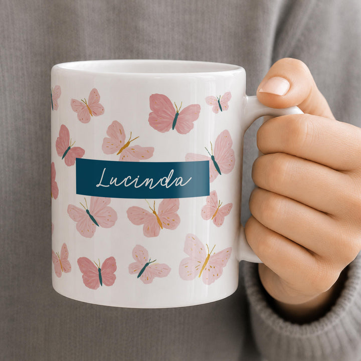 Personalised Butterfly Mug, The Personal Shop, personalised gifts