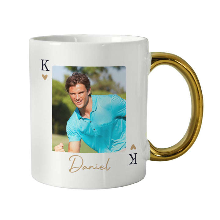 Personalised Photo Upload King Gold Handle Mug – alternative view