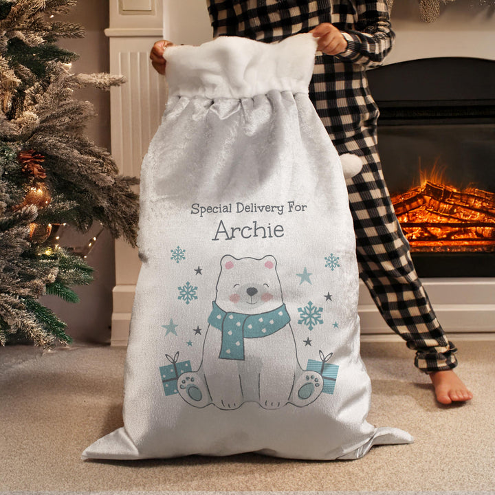 Personalised Polar Bear Christmas Sack – alternative view