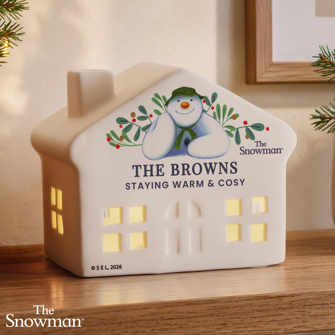 Personalised The Snowman Botanical LED House Ornament