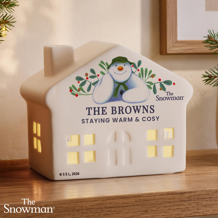 Personalised The Snowman Botanical LED House Ornament