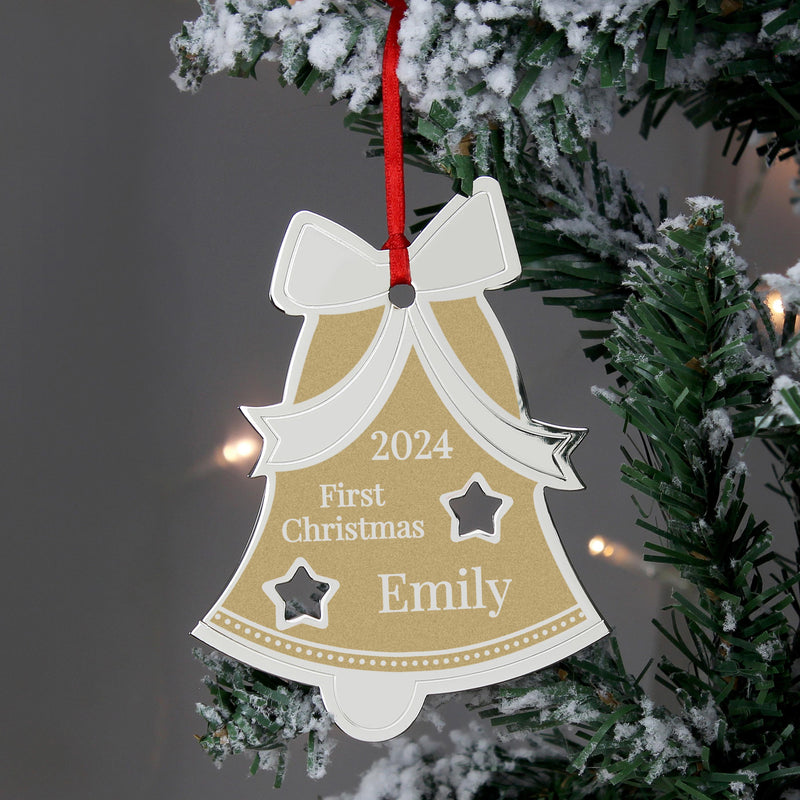 Personalised Golden Christmas Bell Decoration