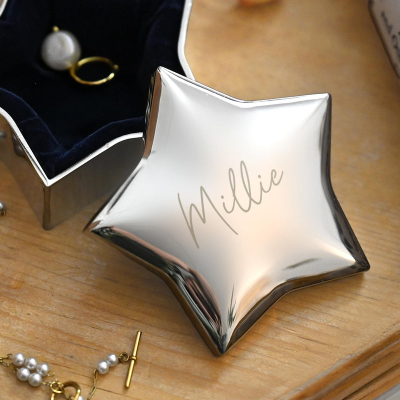 Personalised Engraved Star Trinket Box