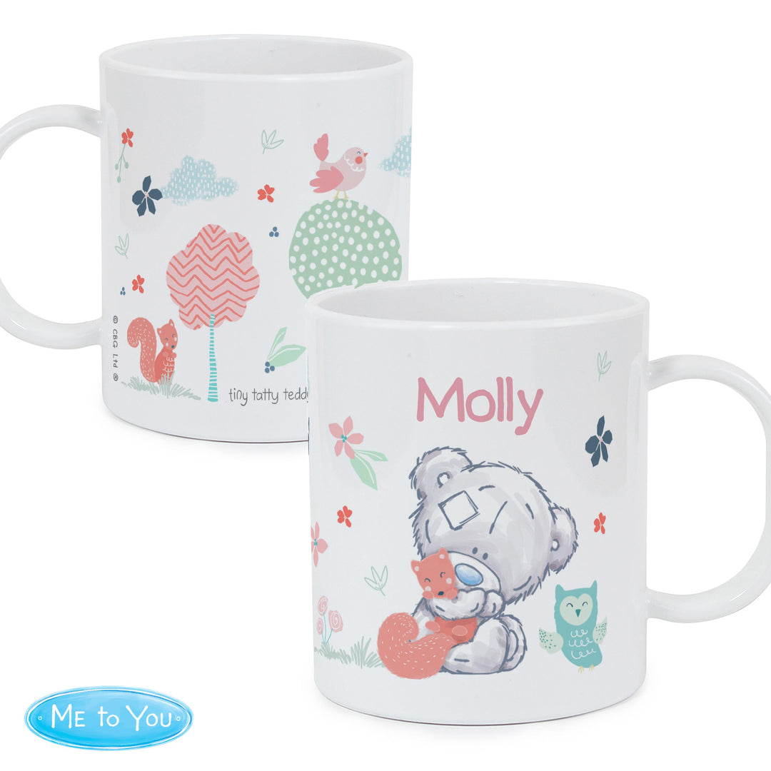Personalised Tiny Tatty Teddy Woodland Animal Plastic Mug – alternative view