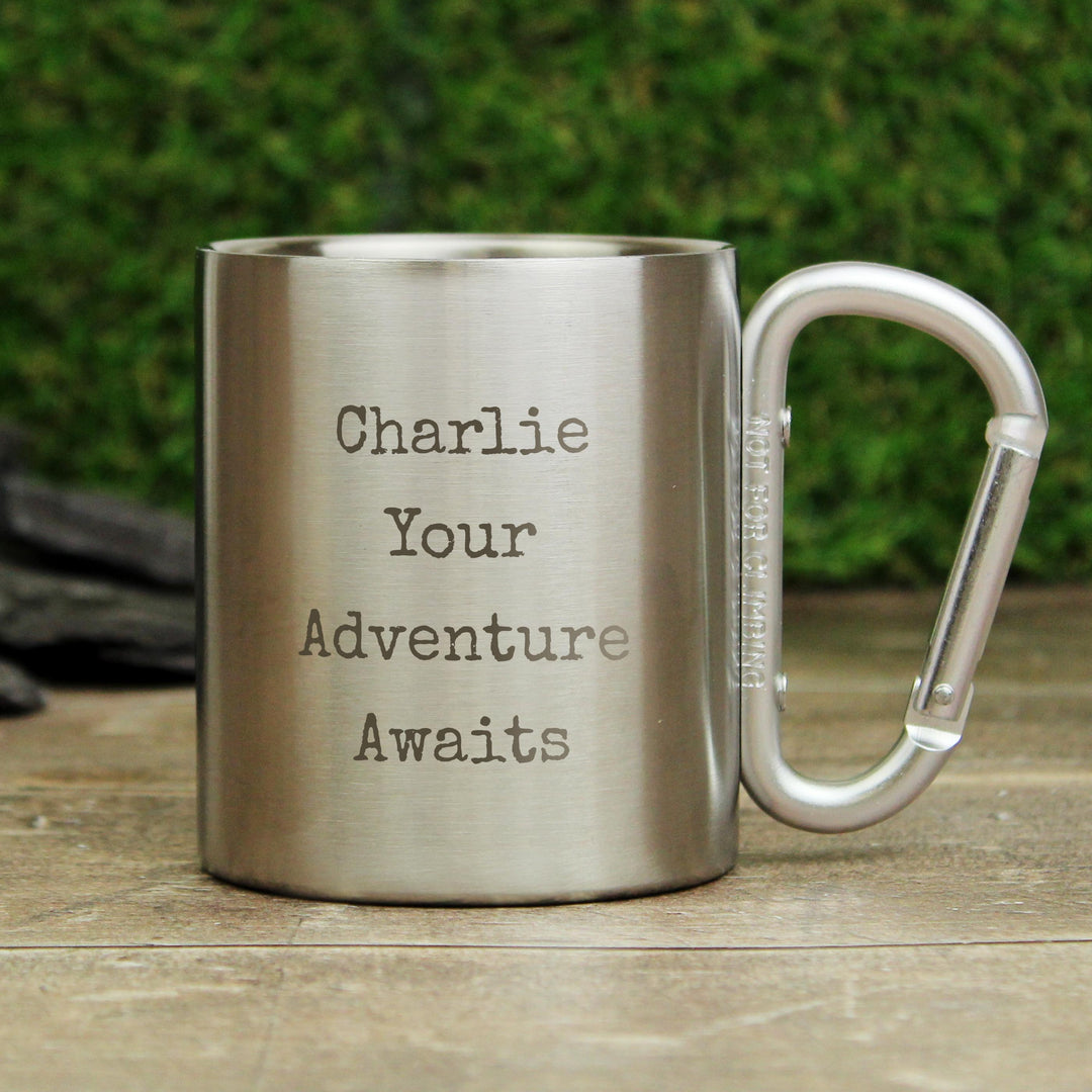 Personalised Free Text Metal Mug, The Personal Shop, personalised gifts
