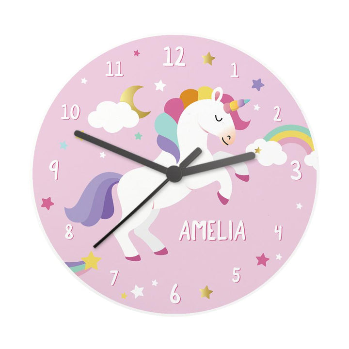 Personalised Unicorn Wooden Childrens Clock – alternative view