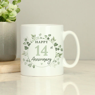 Personalised Botanical Anniversary Mug