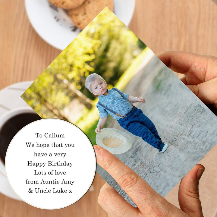 Personalised Photo Upload Card - Serif Font – alternative view
