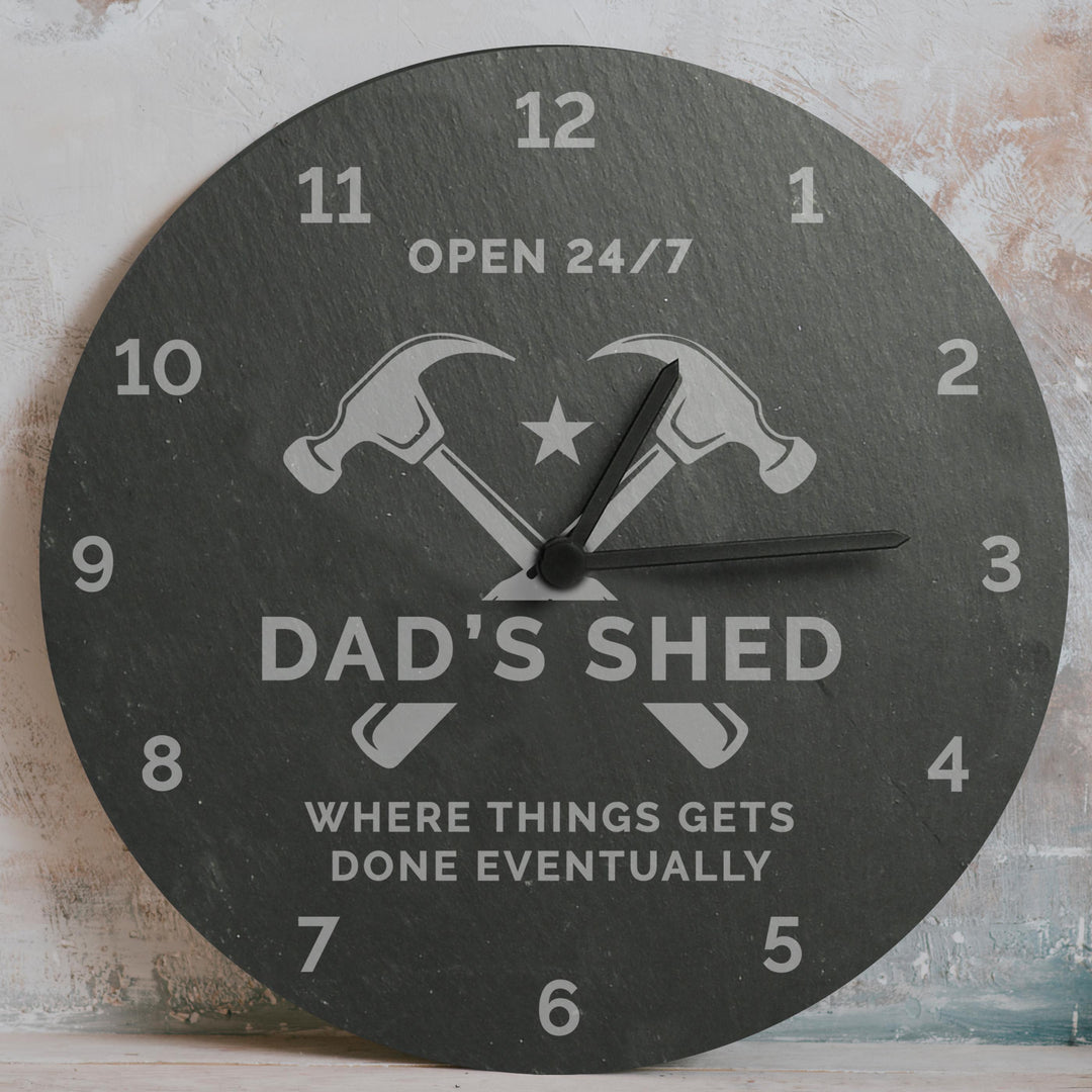 Personalised Tools Slate Clock – alternative view