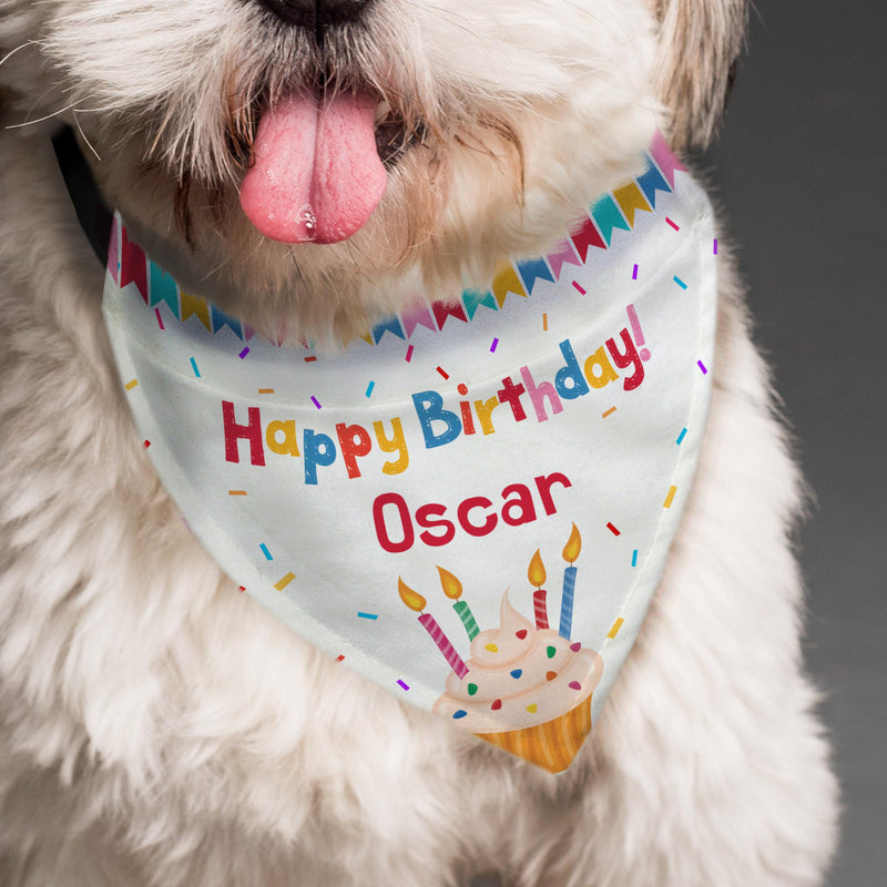 Personalised Happy Birthday Dog Bandana