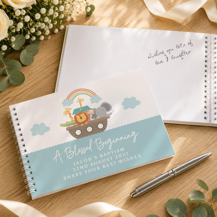 Personalised Noahs Ark Guest Book, The Personal Shop, personalised gifts