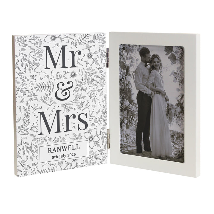 Personalised Wedding Wooden Hinged 6x4 Photo Frame – alternative view