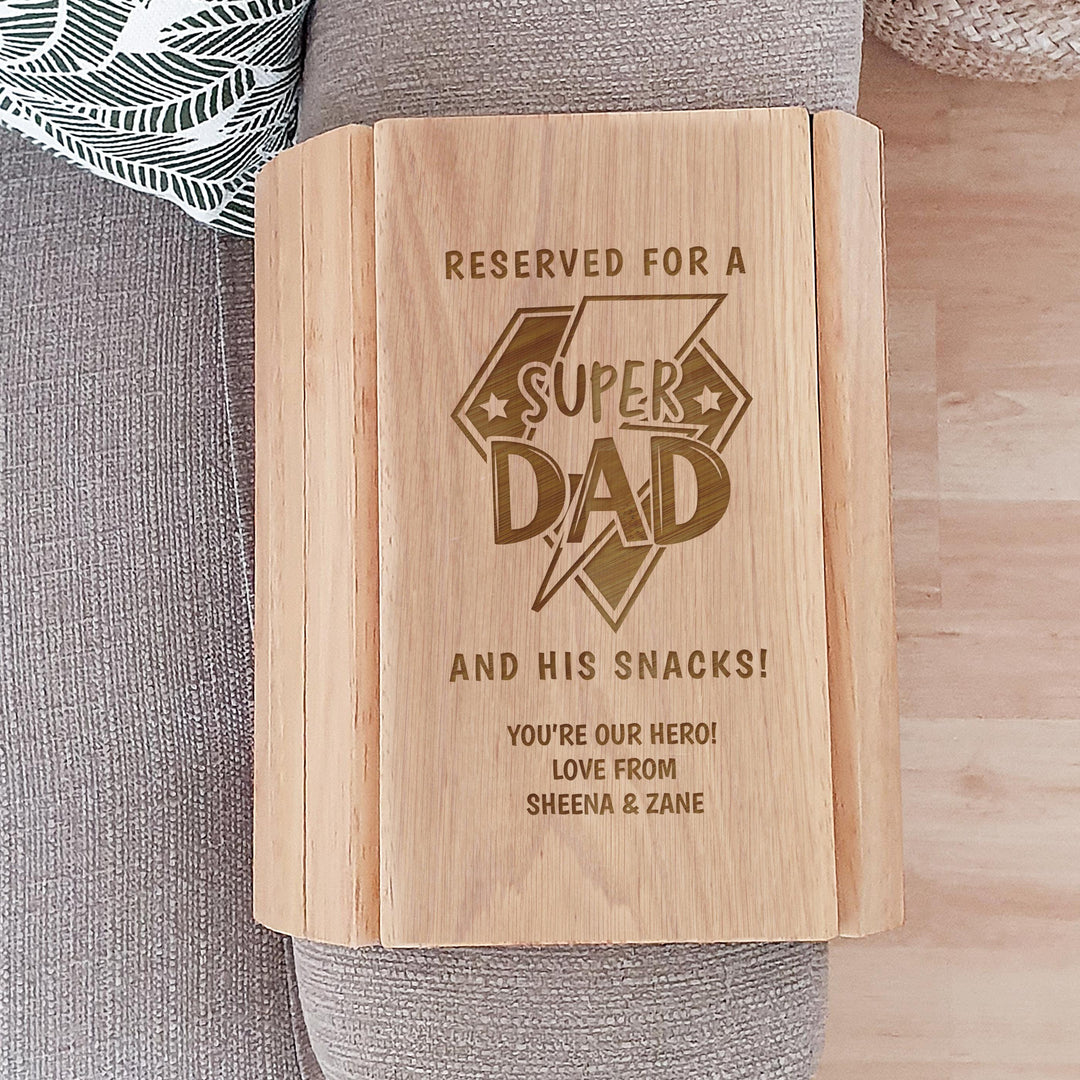 Personalised Super Dad Sofa Tray – alternative view