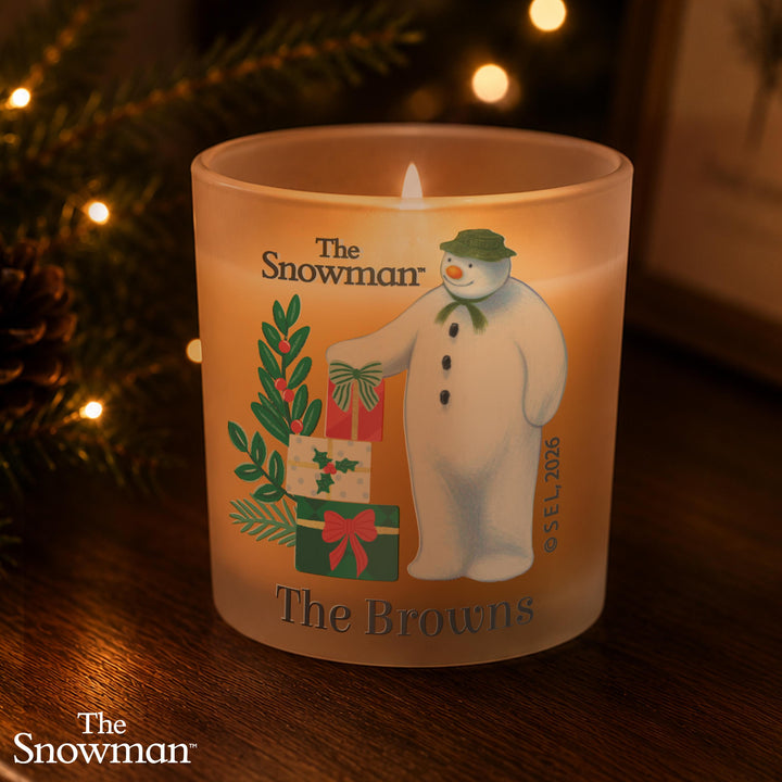 Personalised The Snowman Christmas Wishes Scented Candle Jar