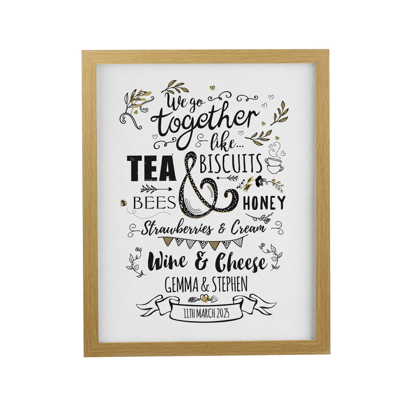 Personalised We go Together Oak Poster Frame