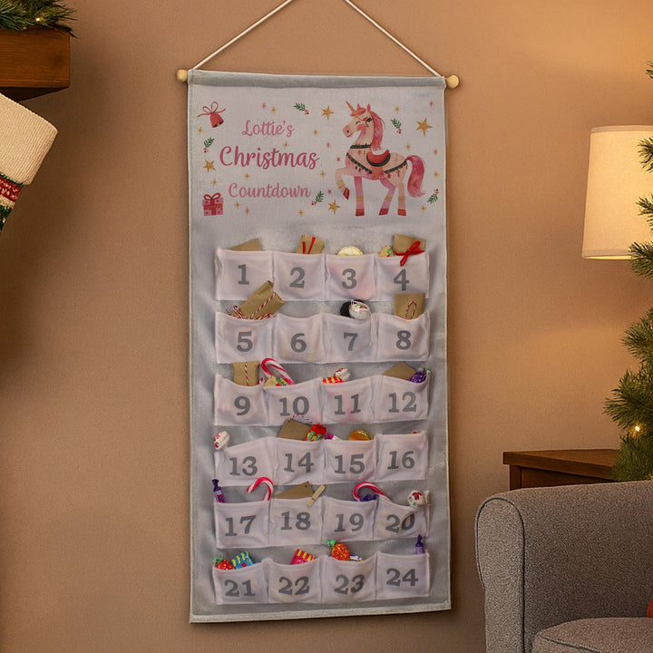 Personalised Unicorn Christmas Advent Calendar – alternative view