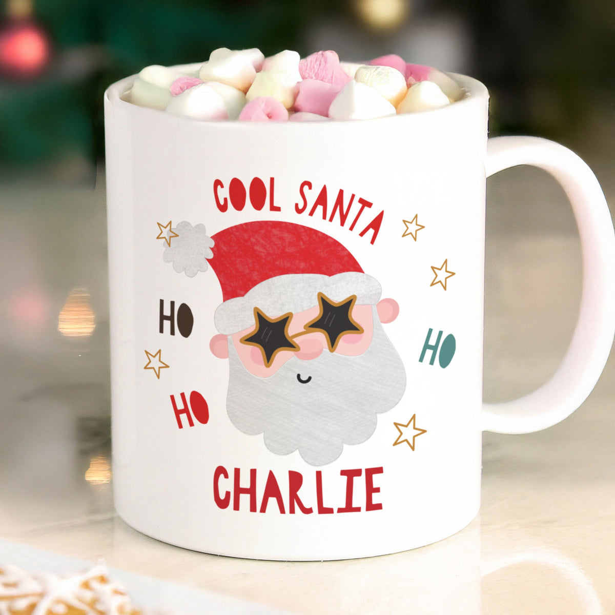 Personalised Cool Santa Plastic Mug – alternative view