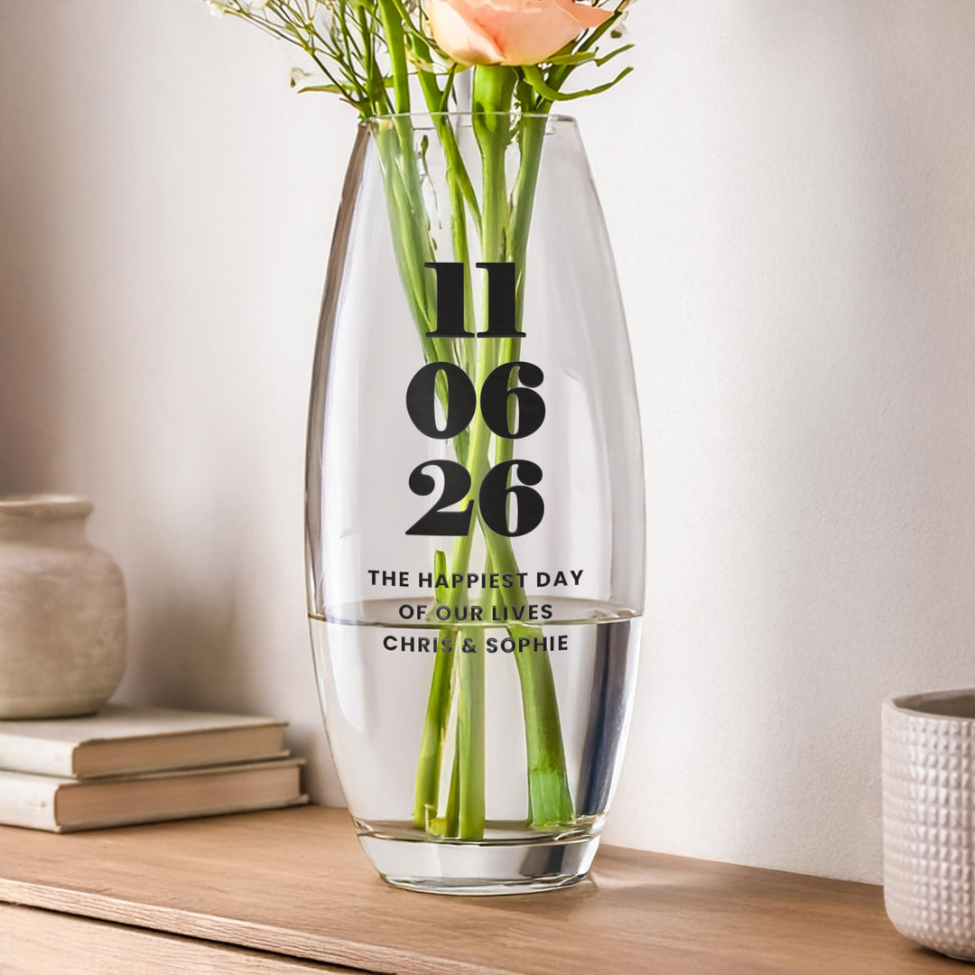 Personalised Special Date Bullet Vase, The Personal Shop, personalised gifts