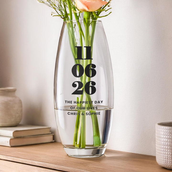 Personalised Special Date Bullet Vase, The Personal Shop, personalised gifts