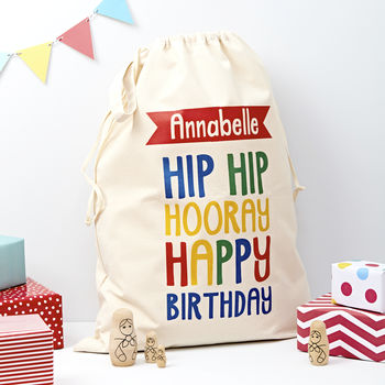 Personalised Child’s Birthday Gift Sack, The Personal Shop, personalised gifts