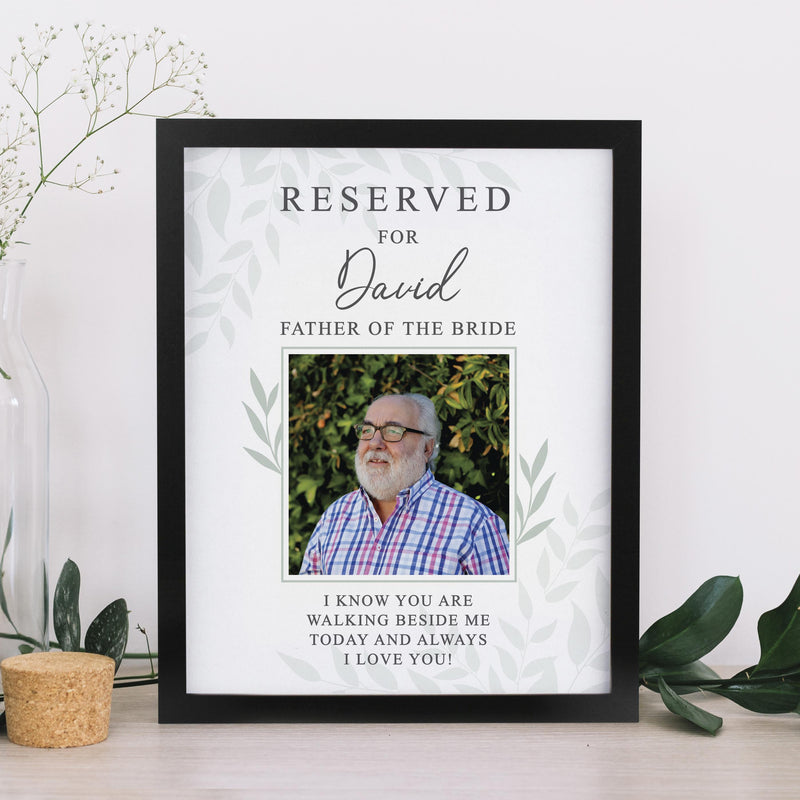 Personalised Reserved For Photo Upload Black Poster Frame