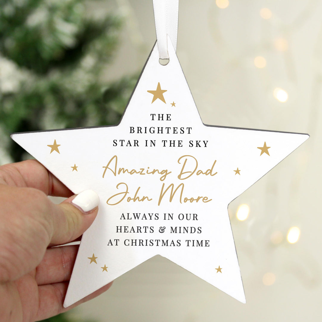 Personalised Christmas Memorial Star Ornament – alternative view