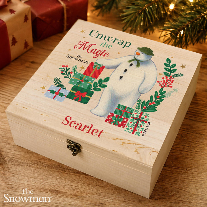 Personalised The Snowman Wooden Christmas Eve Box
