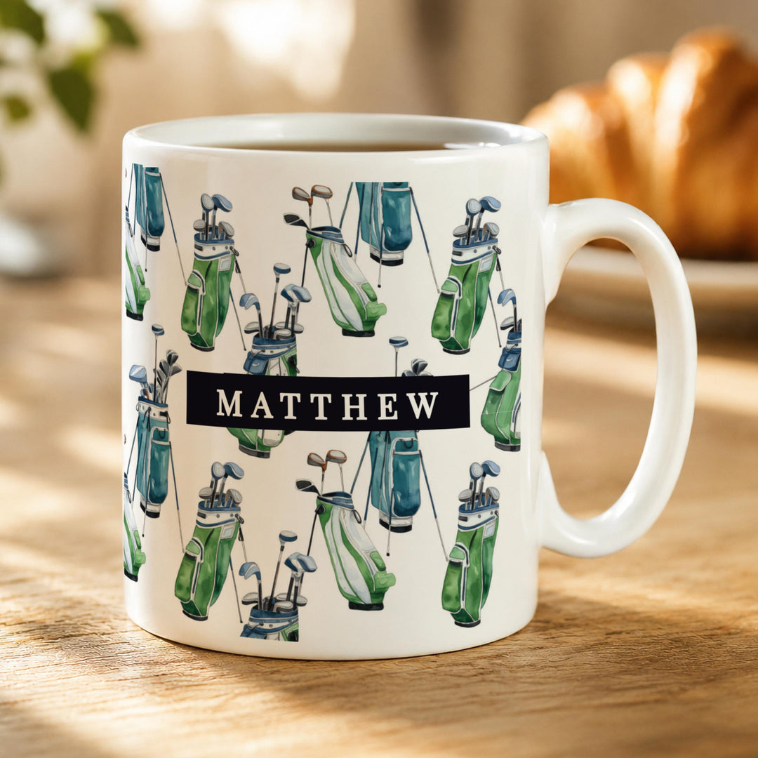 Personalised Golf Bag Mug, The Personal Shop, personalised gifts