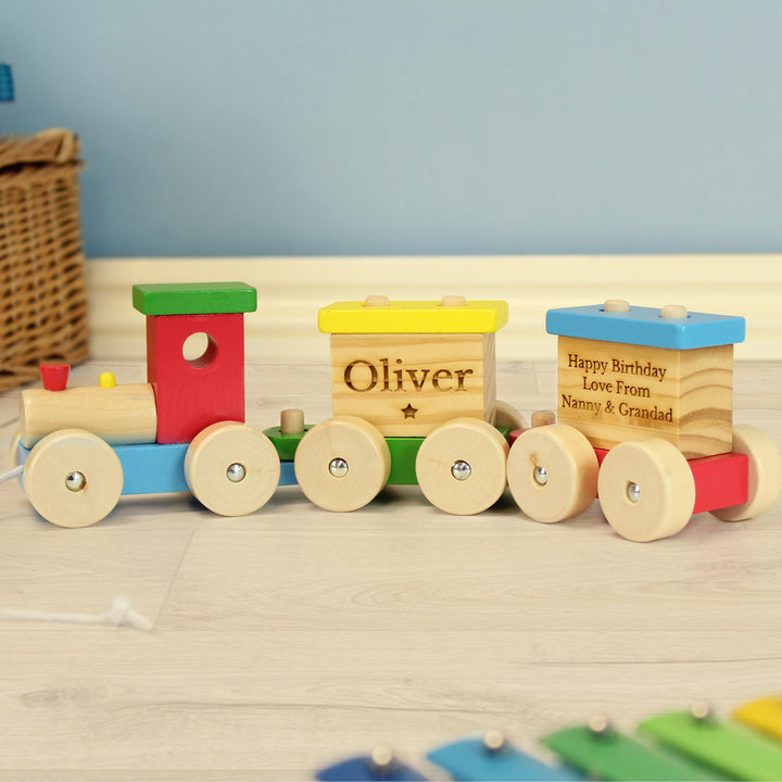 Personalised Wooden Toy Train – alternative view